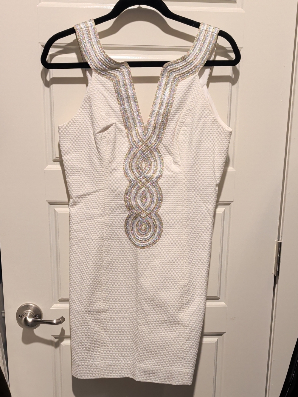 Lilly Pulitzer NWT Valli Shift Dress (Size 4) - White V-Neck, Scoop Back